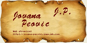 Jovana Peović vizit kartica
